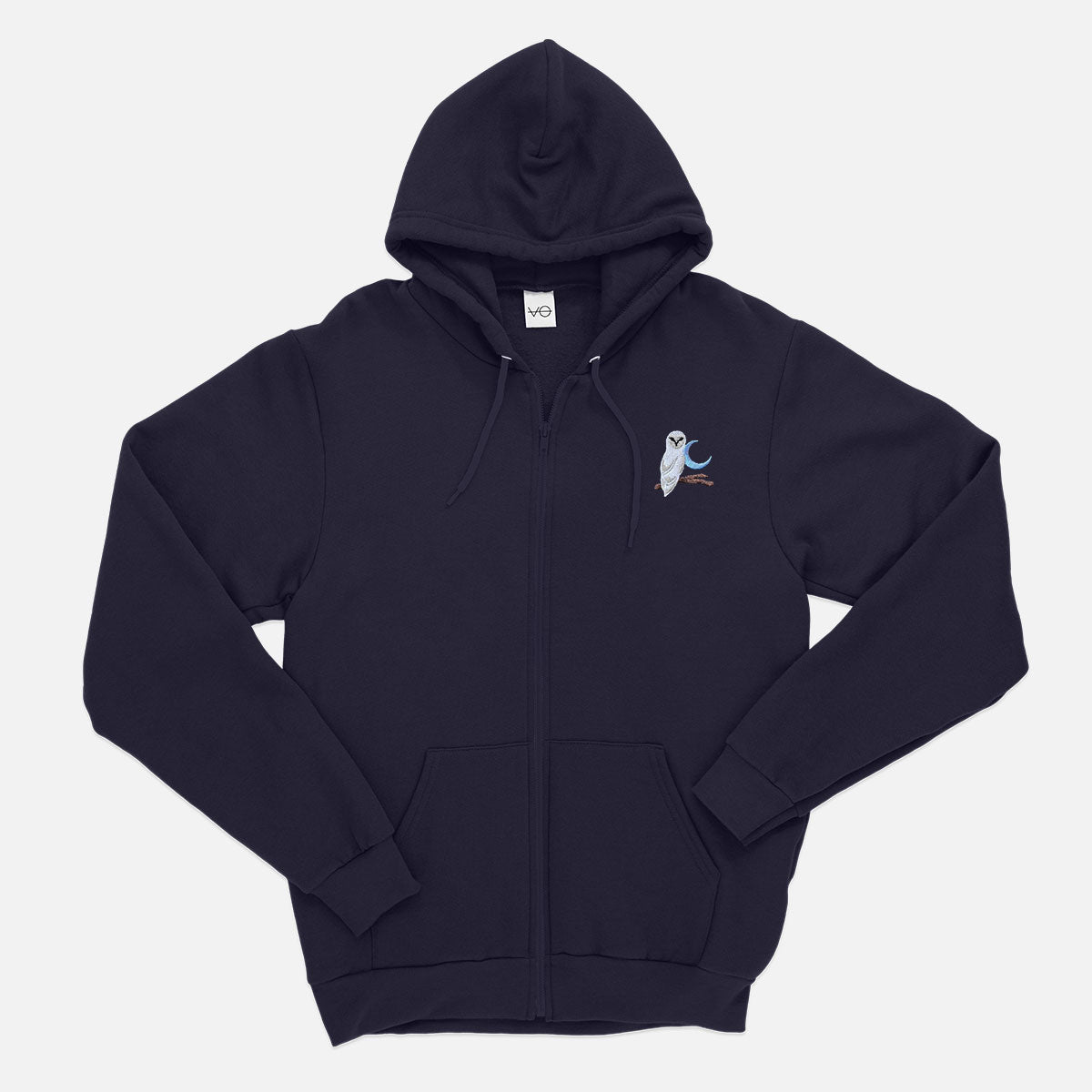 Night Owl Embroidered Zip Up Hoodie (Unisex)