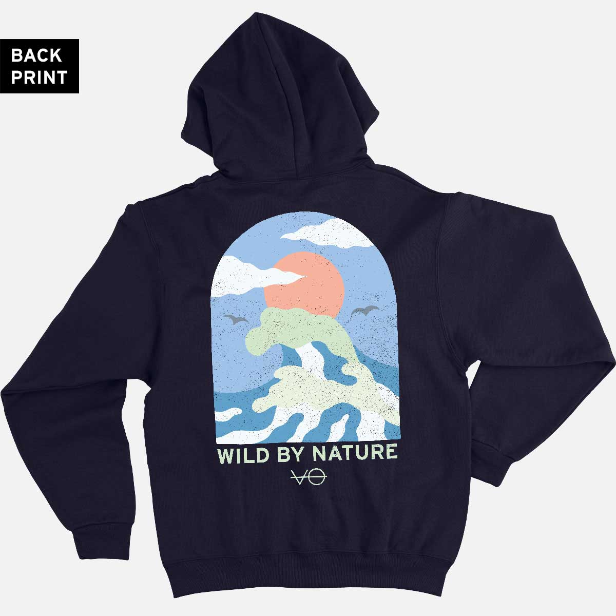 Ocean Scene Back Print Hoodie (Unisex)