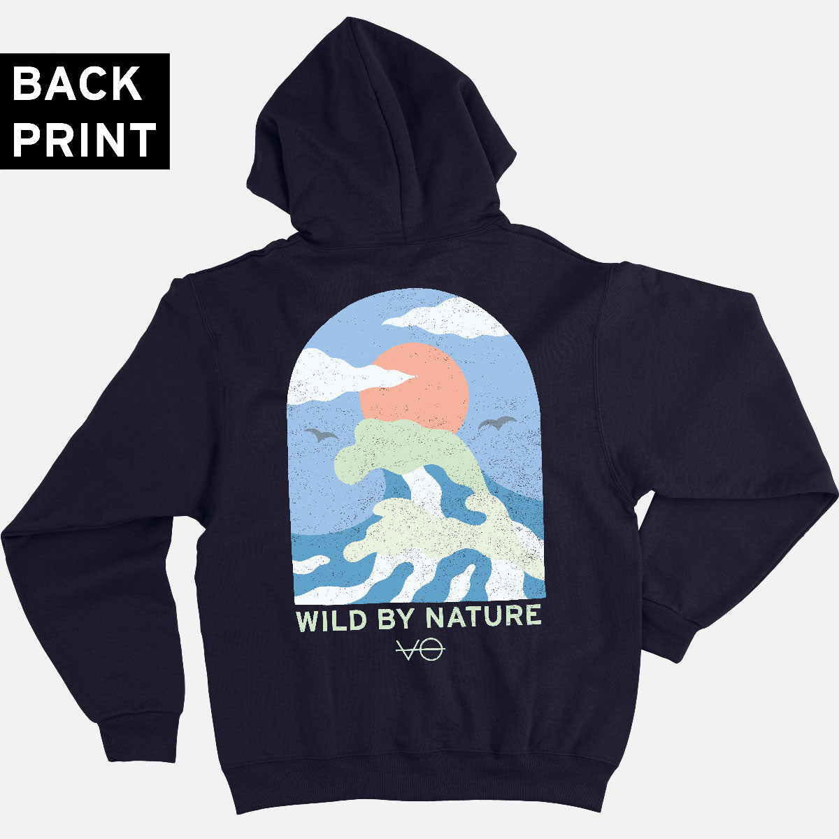 Ocean Scene Back Print Hoodie (Unisex)