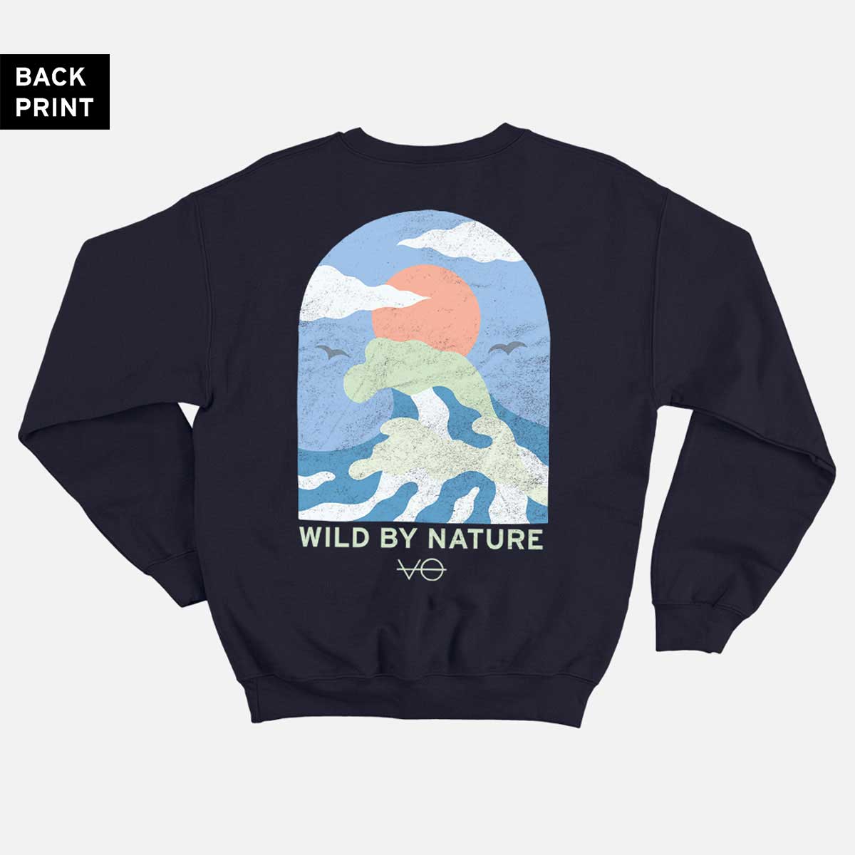 Ocean Scene Back Print Sweatshirt (Unisex)