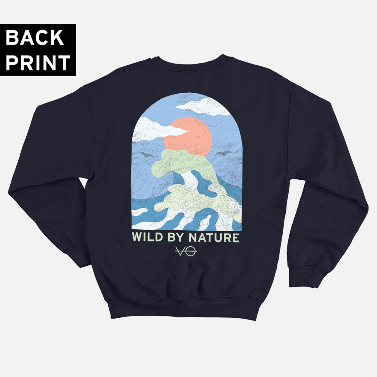 Ocean Scene Back Print Sweatshirt (Unisex)