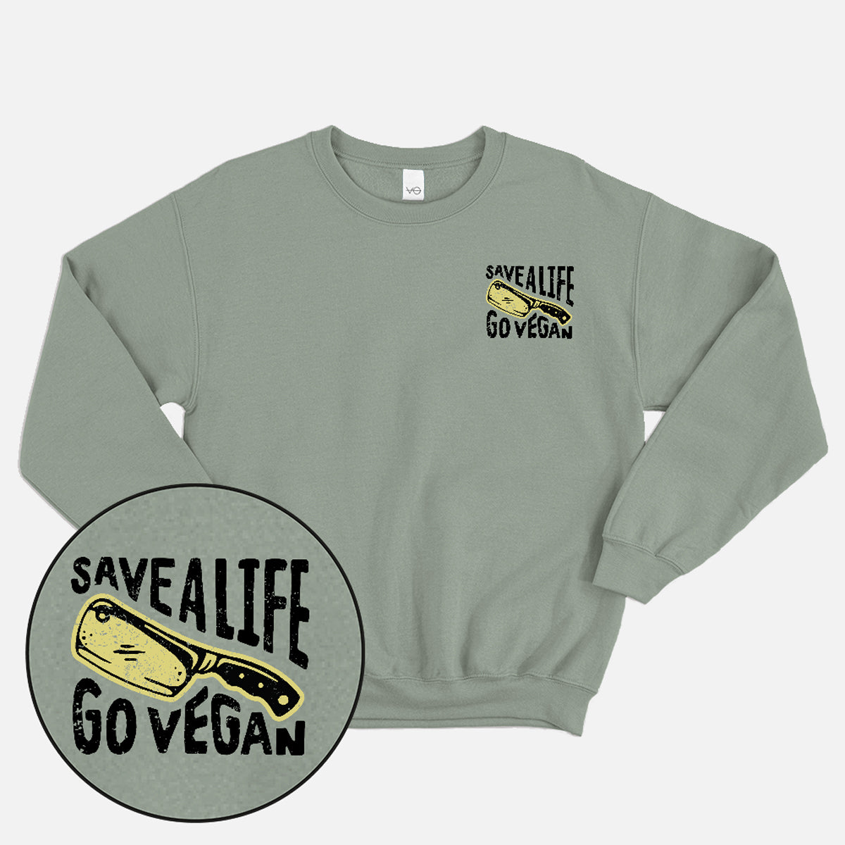 Save A Life, Go Vegan Sweatshirt (Unisex)
