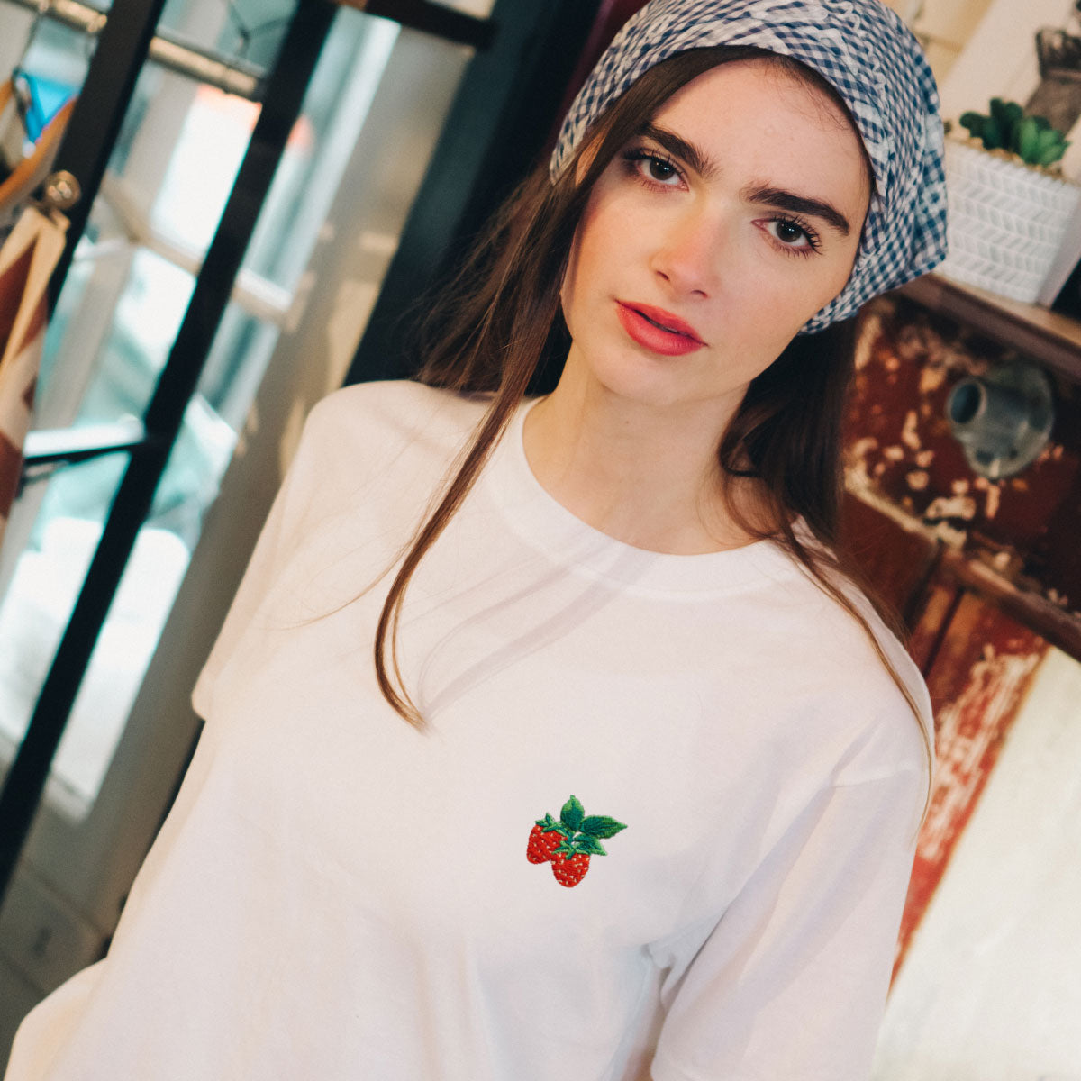 Strawberry Embroidered T-Shirt (Unisex)