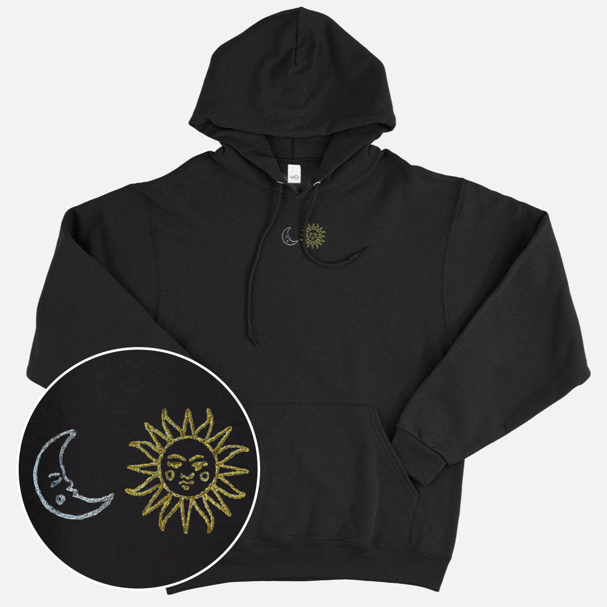 Sun Moon Embroidered Hoodie
