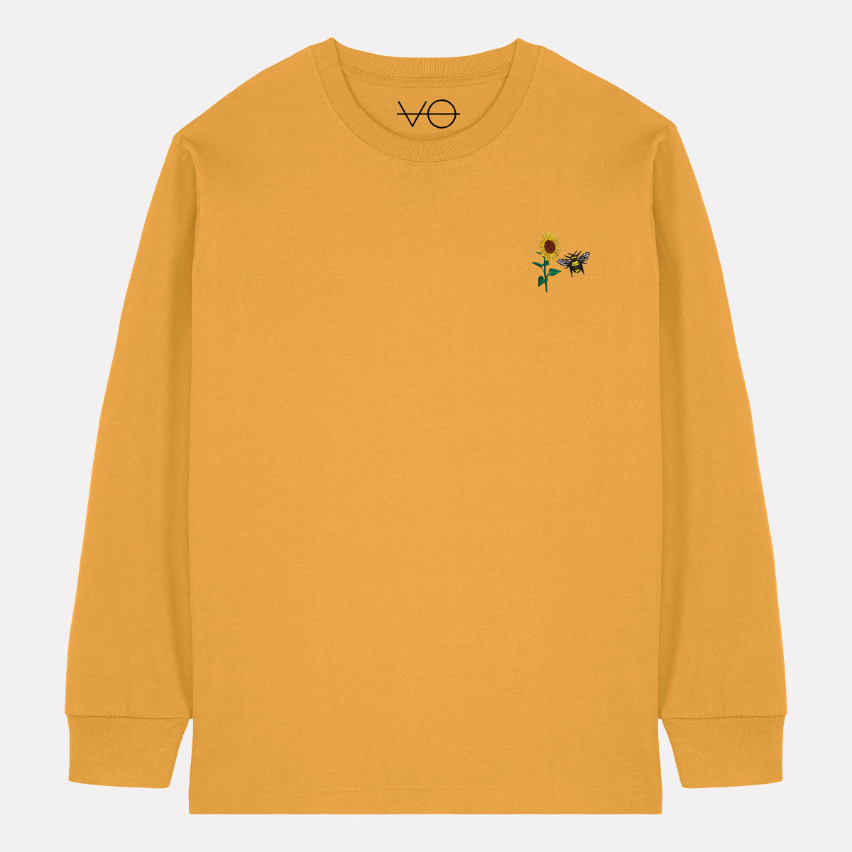 Sunflower Embroidered Long Sleeve T-Shirt (Unisex)