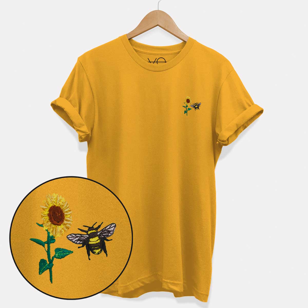Sunflower Embroidered T-Shirt (Unisex)