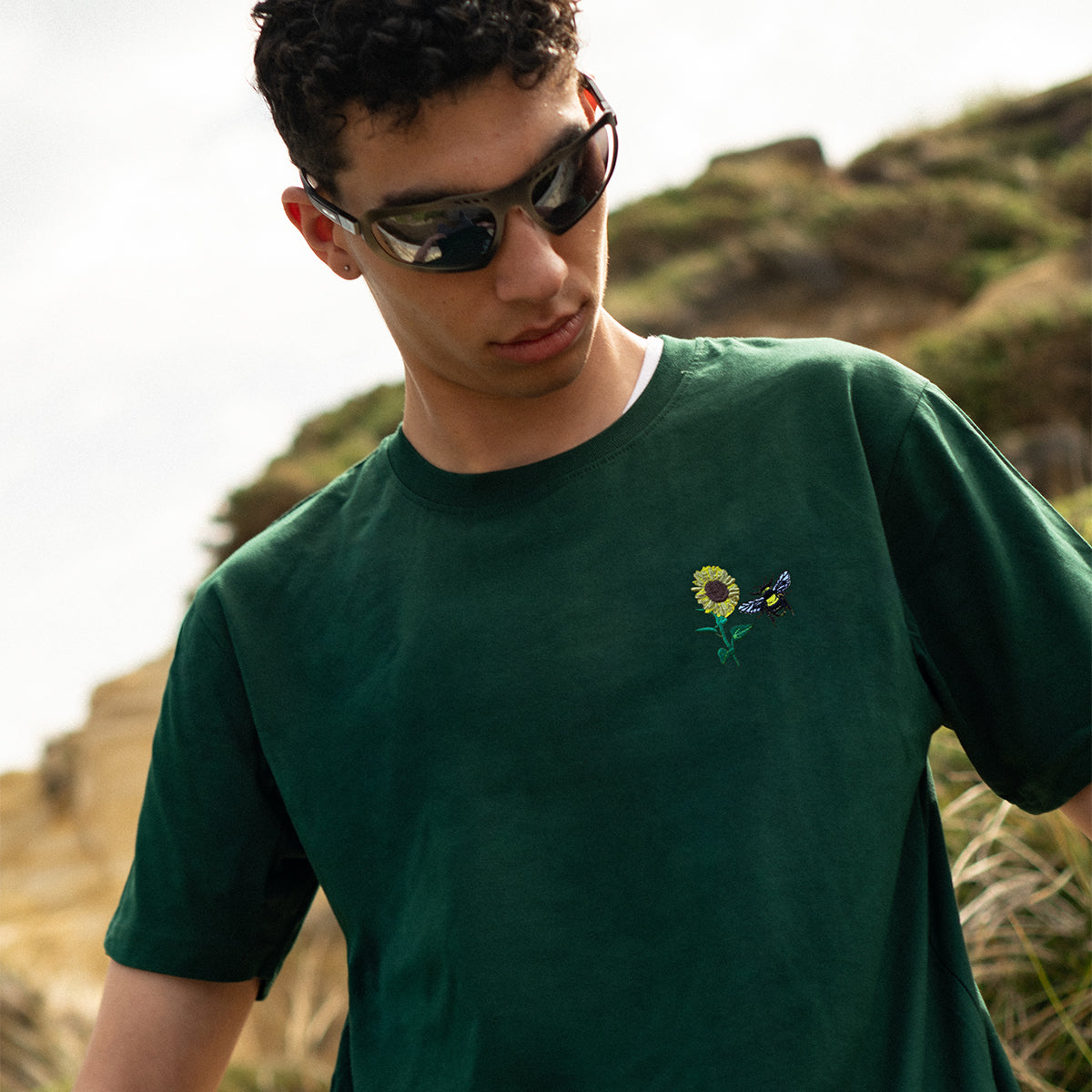 Sunflower Embroidered T-Shirt (Unisex)