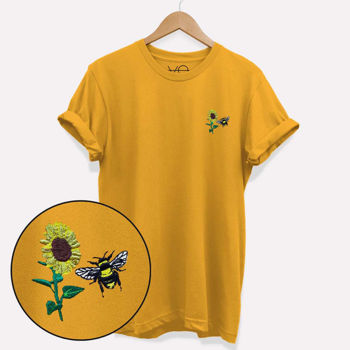 Sunflower Embroidered T-Shirt (Unisex)