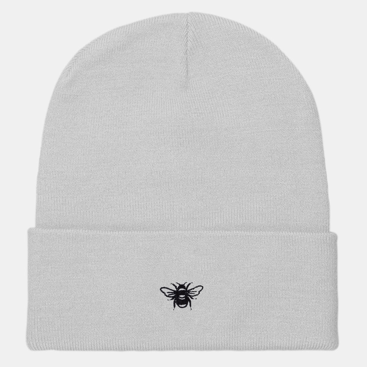 Tiny Embroidered Bumble Bee Cuffed Beanie