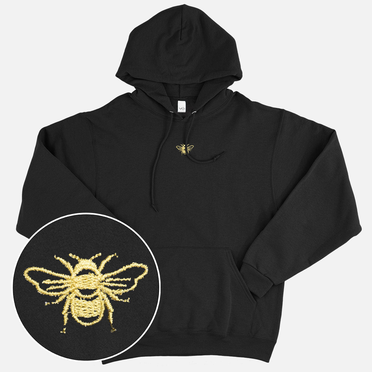 Tiny Embroidered Bumble Bee Hoodie
