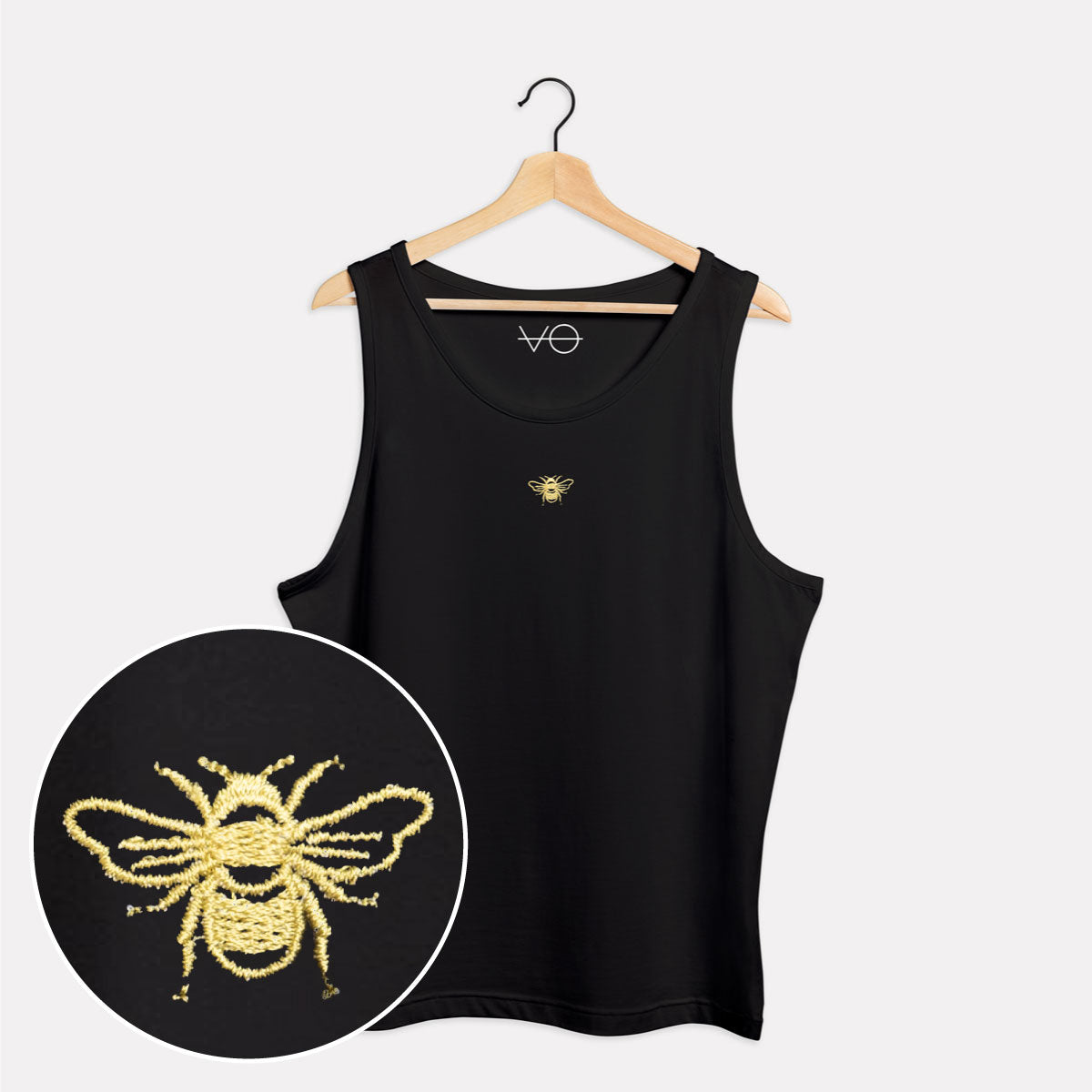 Tiny Embroidered Bumble Bee Tank