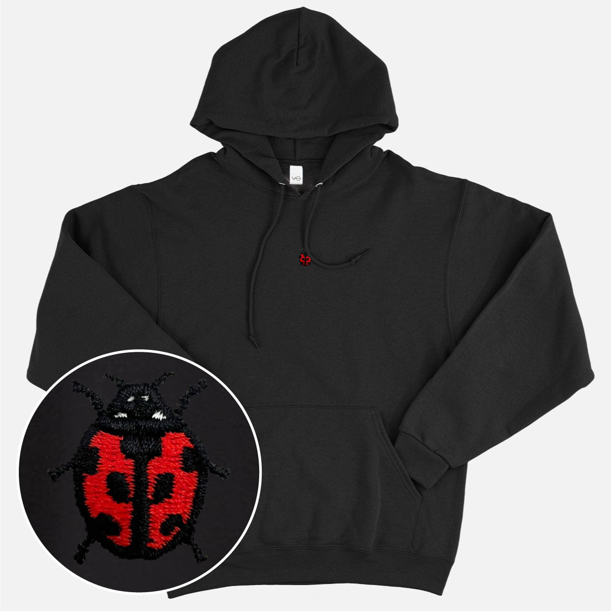 Tiny Ladybug Embroidered Hoodie