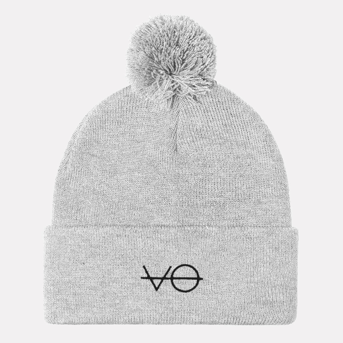 Embroidered Pom Pom Beanie