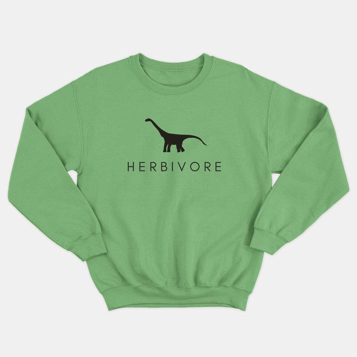 Herbivore Dinosaur Kids Sweatshirt (Unisex)-Vegan Apparel, Vegan Clothing, Vegan Kids Sweatshirt, JH030B-Vegan Outfitters-3-4 years-Green-Vegan Outfitters