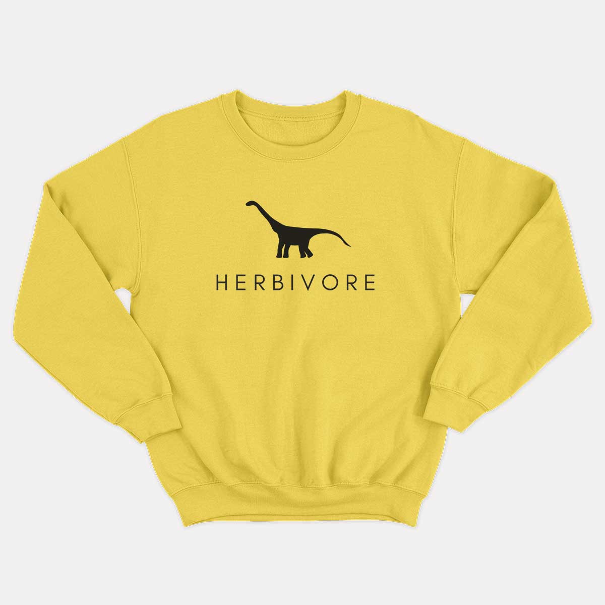 Herbivore Dinosaur Kids Sweatshirt (Unisex)-Vegan Apparel, Vegan Clothing, Vegan Kids Sweatshirt, JH030B-Vegan Outfitters-3-4 years-Yellow-Vegan Outfitters