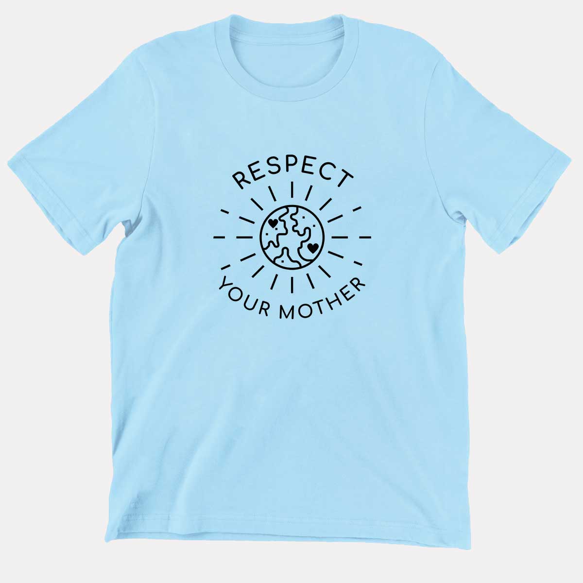 Respect Your Mother Kids T-Shirt (Unisex)-Vegan Apparel, Vegan Clothing, Vegan Kids Shirt, Mini Creator-Vegan Outfitters-3-4 Years-Pastel Blue-Vegan Outfitters
