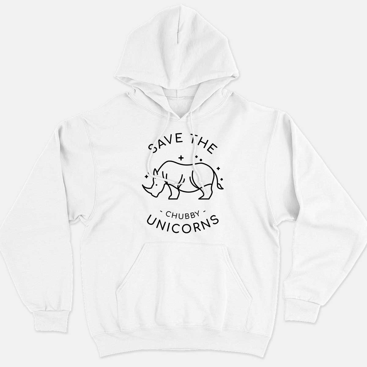 Save The Chubby Unicorns Hoodie (Unisex)-Vegan Apparel, Vegan Clothing, Vegan Hoodie JH001-Vegan Outfitters-X-Small-White-Vegan Outfitters